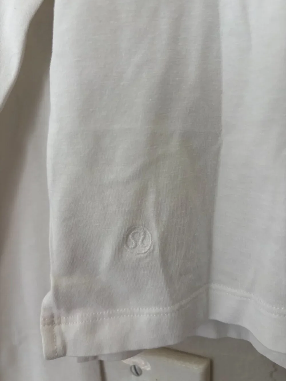 White Lululemon Classic-Fit Cotton-Blend Long Sleeve Shirt Size Small